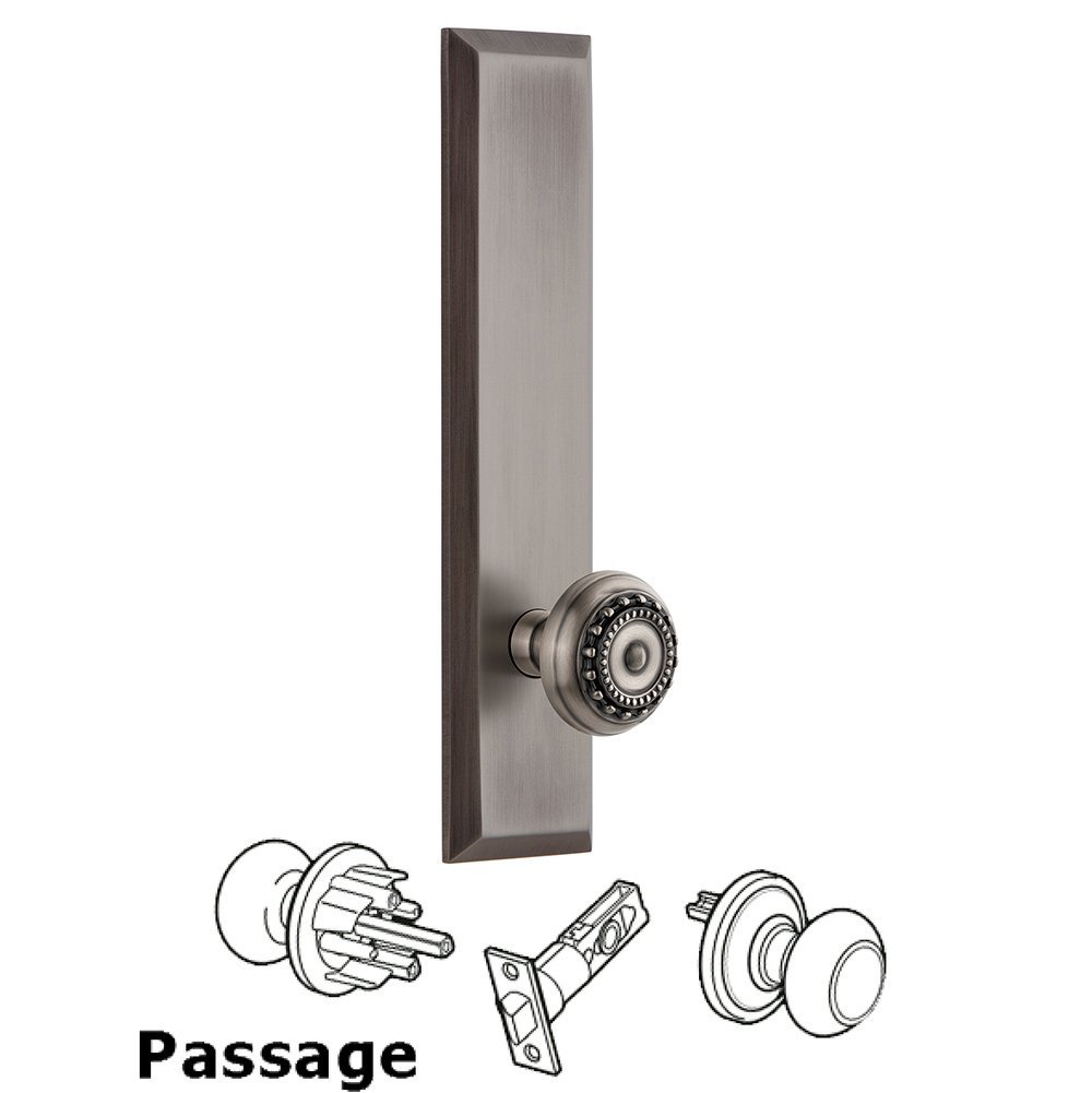 Passage Fifth Avenue Tall with Parthenon Knob in Antique Pewter