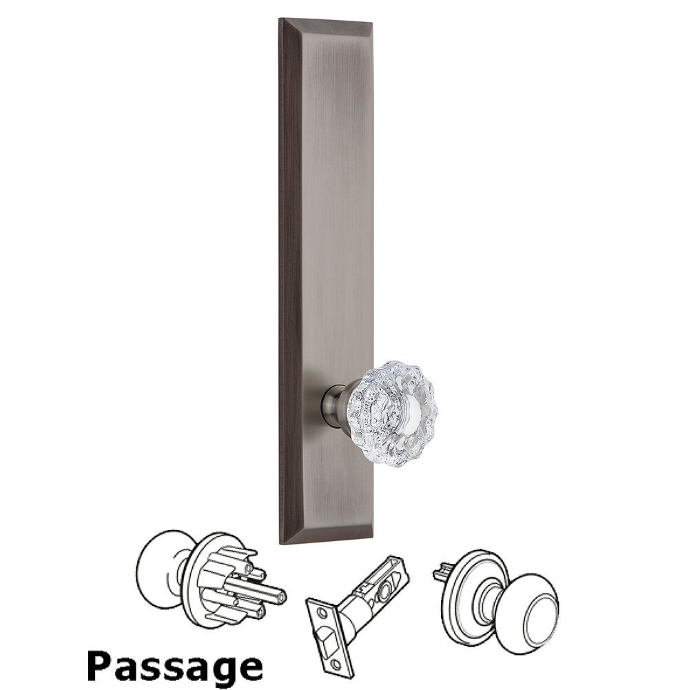 Passage Fifth Avenue Tall with Versailles Knob in Antique Pewter