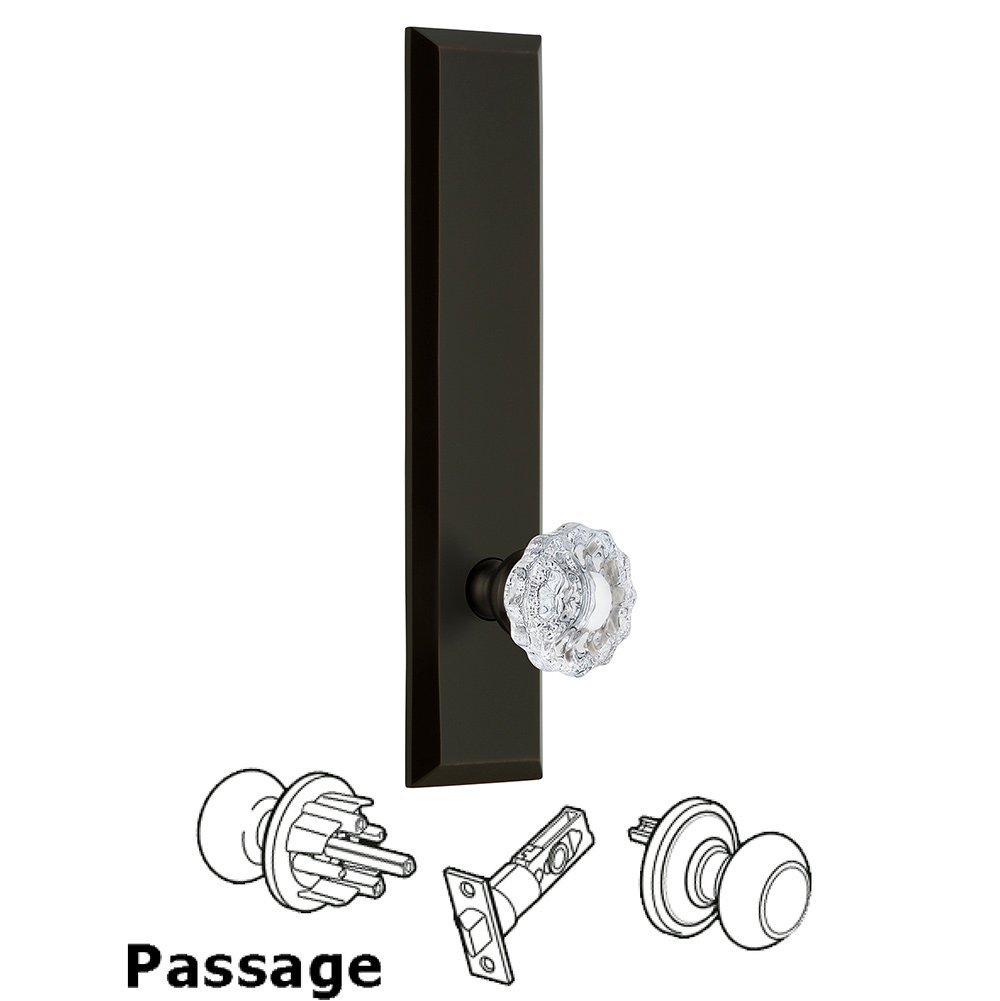 Passage Fifth Avenue Tall with Versailles Knob in Timeless Bronze