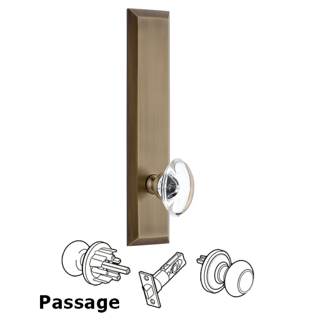 Passage Fifth Avenue Tall with Provence Knob in Vintage Brass