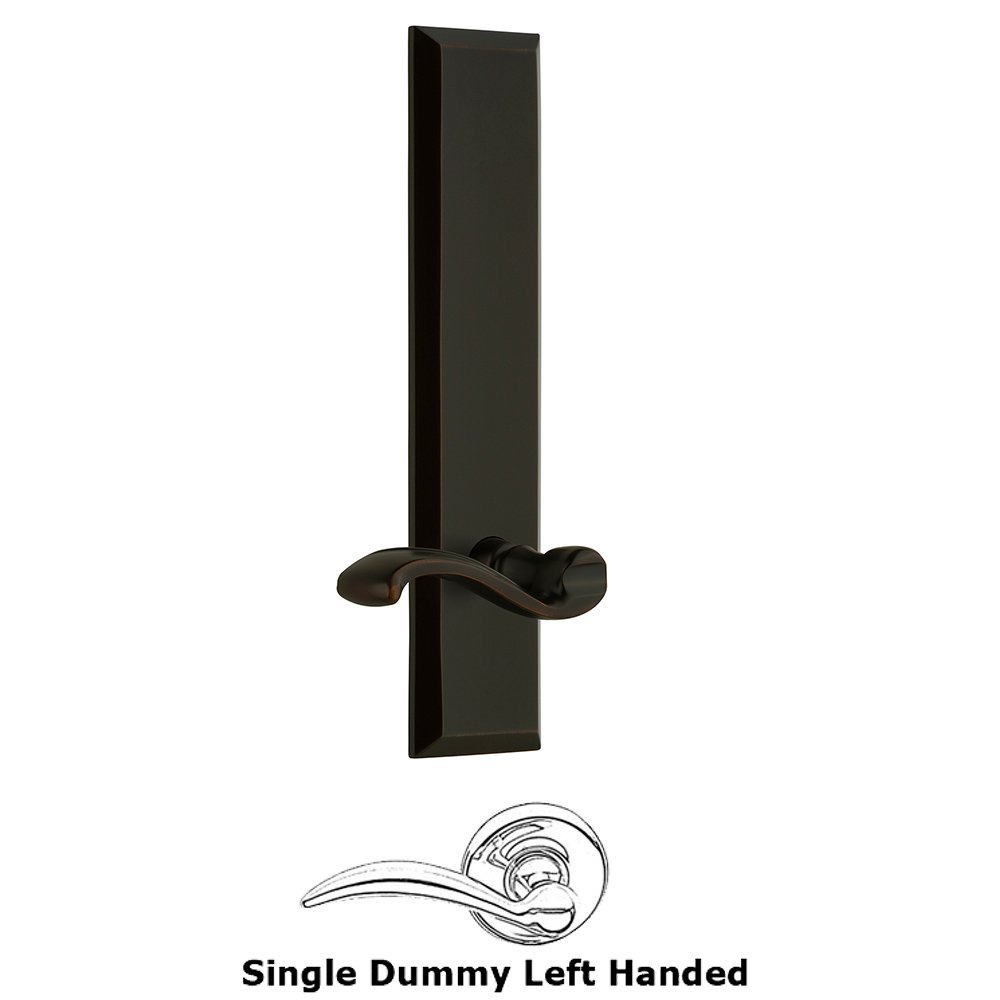 Single Dummy Fifth Avenue Tall Plate with Portofino Left Handed Lever in Timeless Bronze