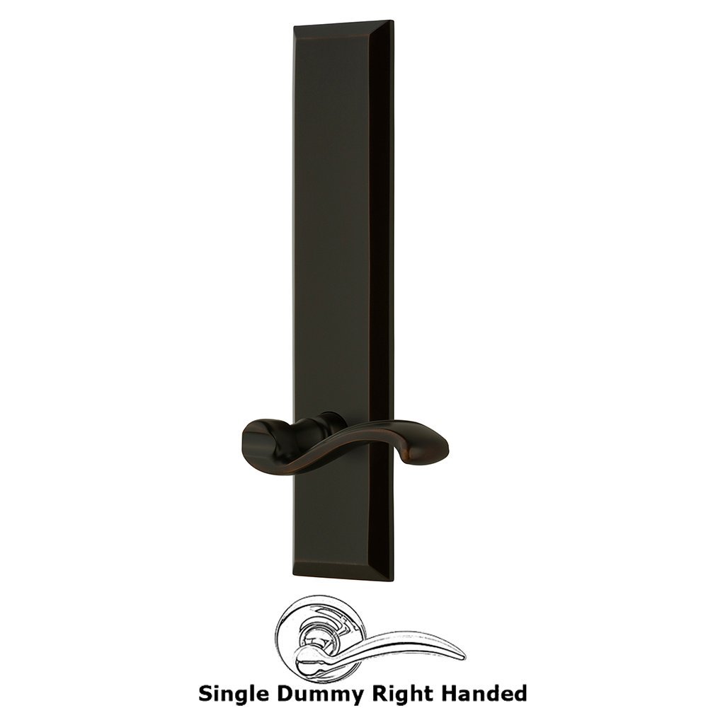 Single Dummy Fifth Avenue Tall Plate with Portofino Right Handed Lever in Timeless Bronze