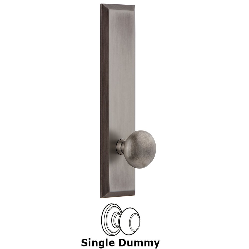 Single Dummy Fifth Avenue Tall Plate with Fifth Avenue Knob in Antique Pewter