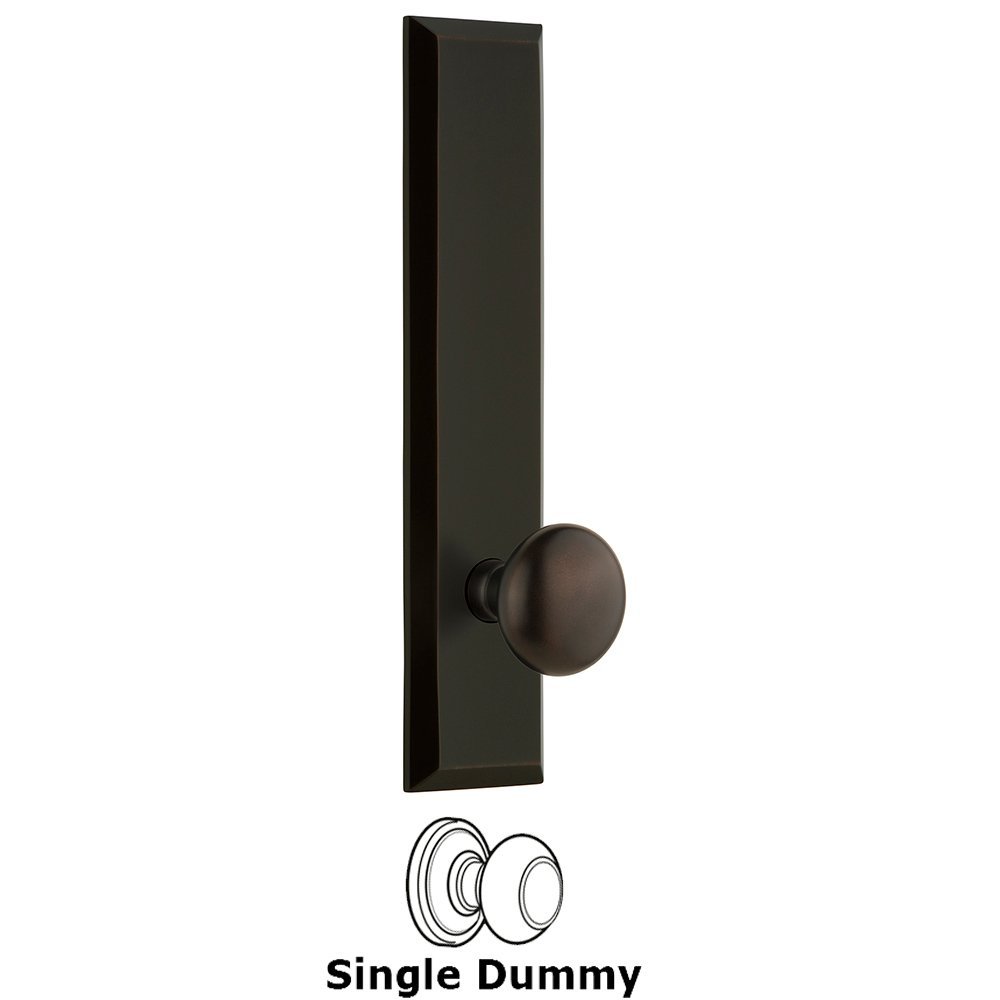 Single Dummy Fifth Avenue Tall Plate with Fifth Avenue Knob in Timeless Bronze