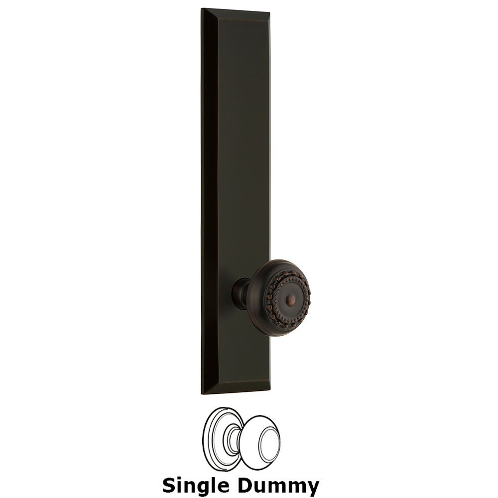Single Dummy Fifth Avenue Tall Plate with Parthenon Knob in Timeless Bronze