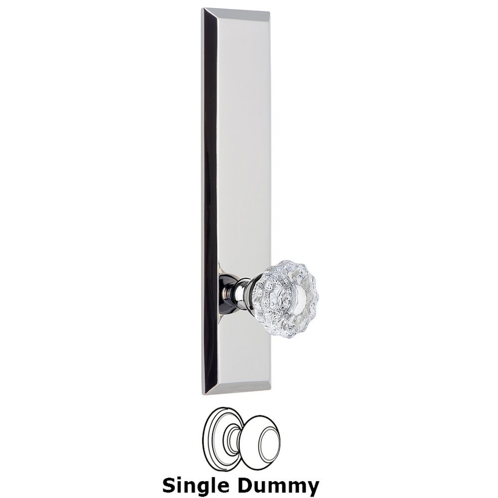 Single Dummy Fifth Avenue Tall Plate with Versailles Knob in Bright Chrome
