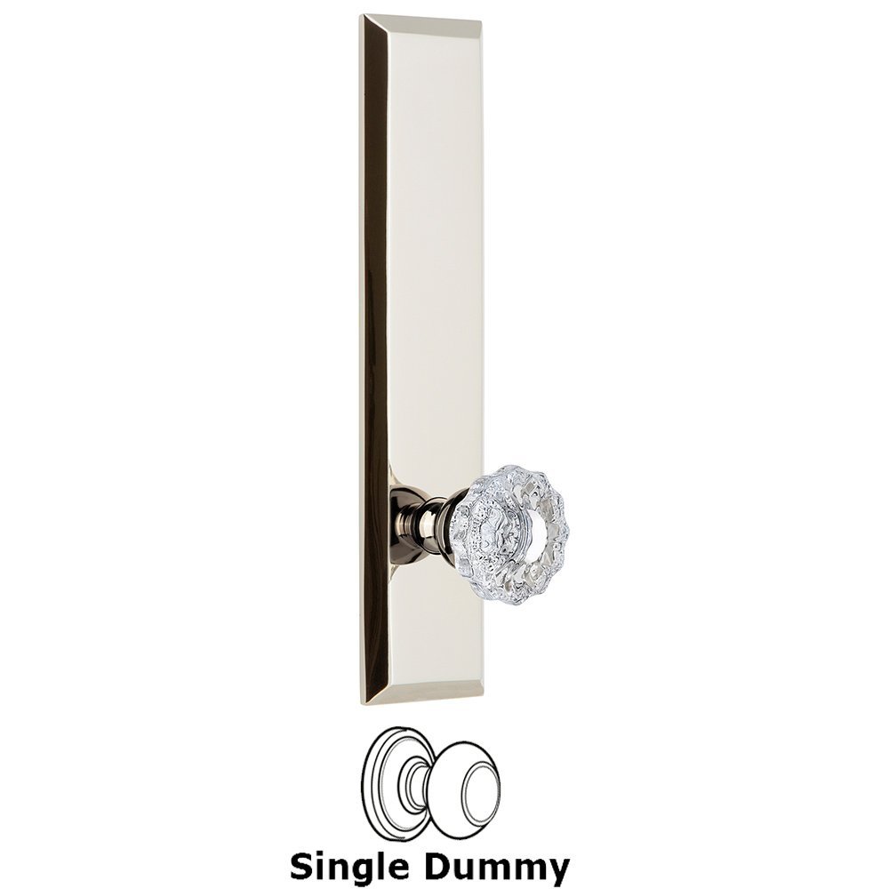 Single Dummy Fifth Avenue Tall Plate with Versailles Knob in Polished Nickel