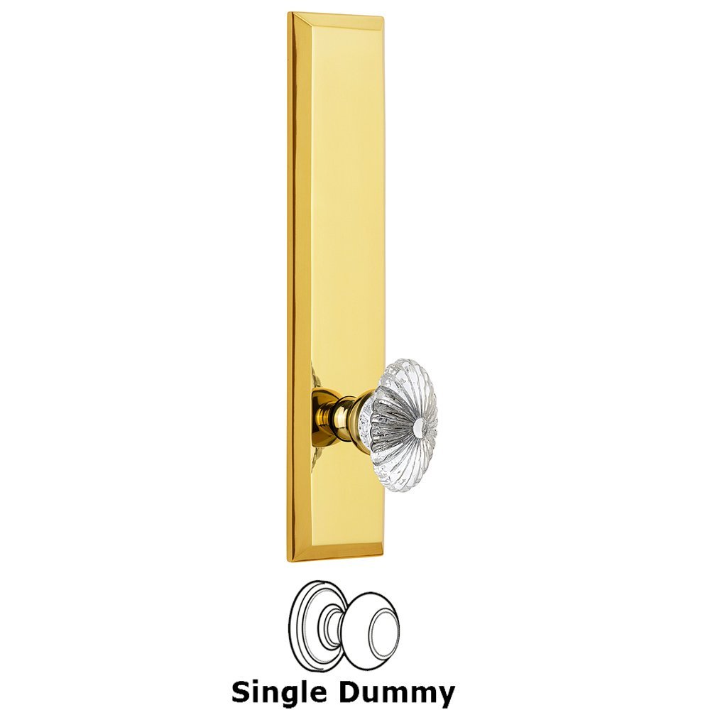 Single Dummy Fifth Avenue Tall Plate with Burgundy Knob in Polished Brass