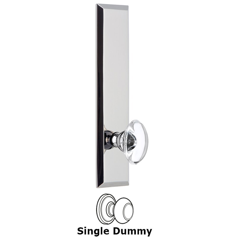 Single Dummy Fifth Avenue Tall Plate with Provence Knob in Bright Chrome