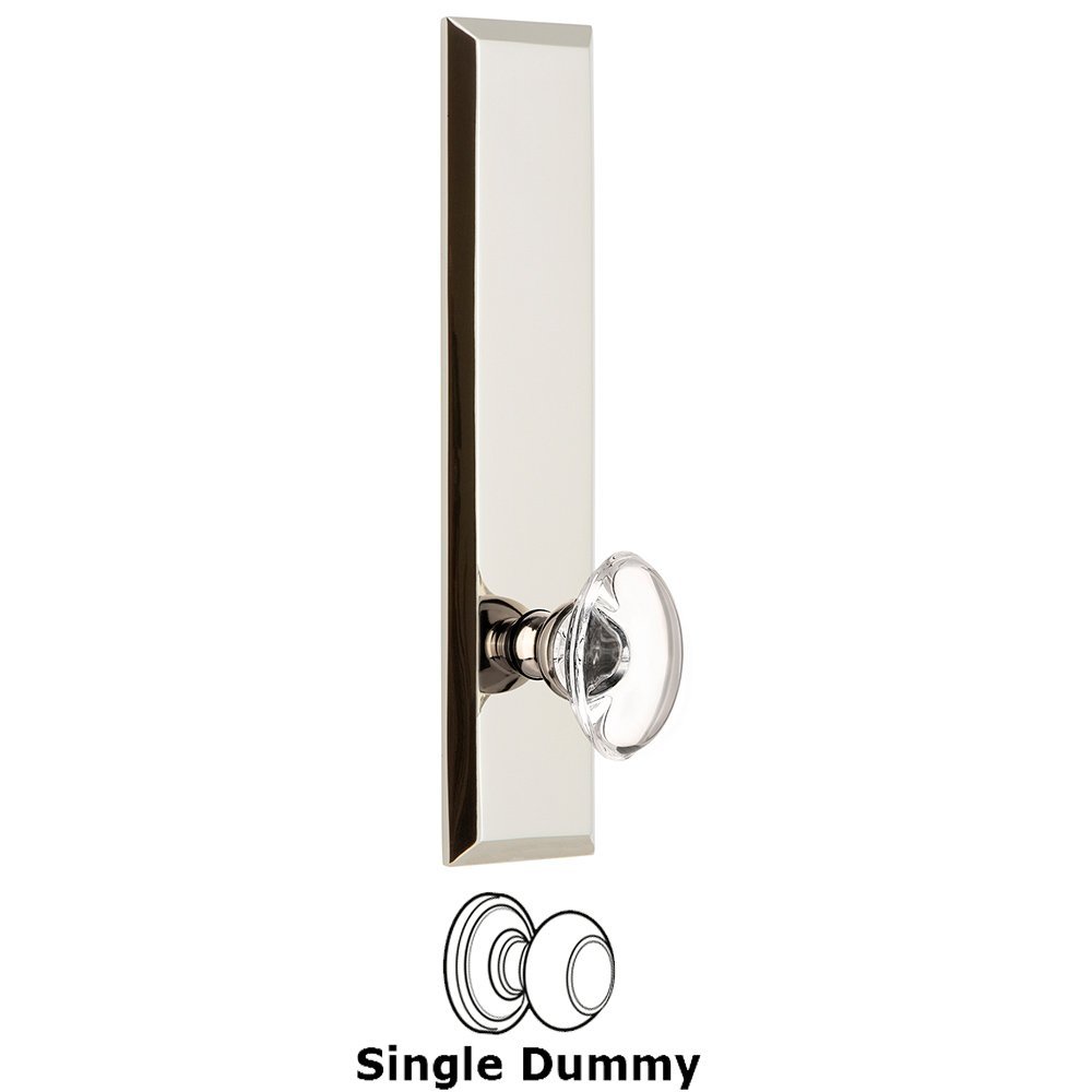 Single Dummy Fifth Avenue Tall Plate with Provence Knob in Polished Nickel