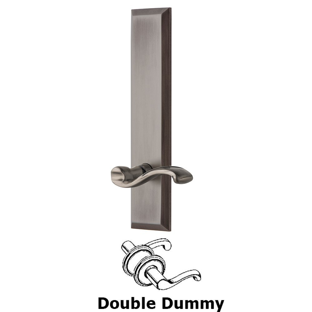 Double Dummy Fifth Avenue Tall with Portofino Left Handed Lever in Antique Pewter