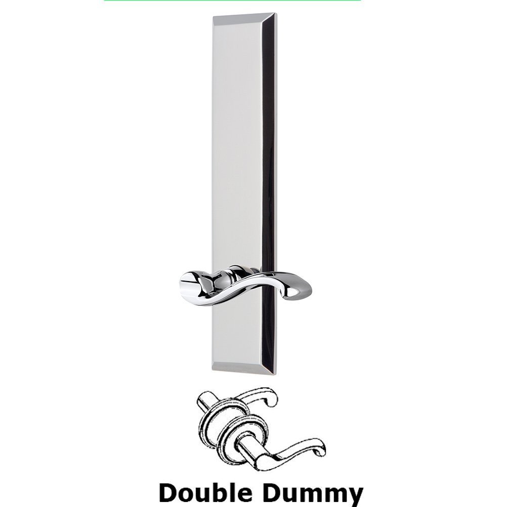 Double Dummy Fifth Avenue Tall with Portofino Left Handed Lever in Bright Chrome