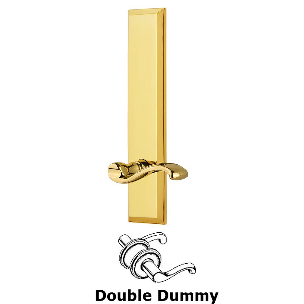 Double Dummy Fifth Avenue Tall with Portofino Right Handed Lever in Polished Brass