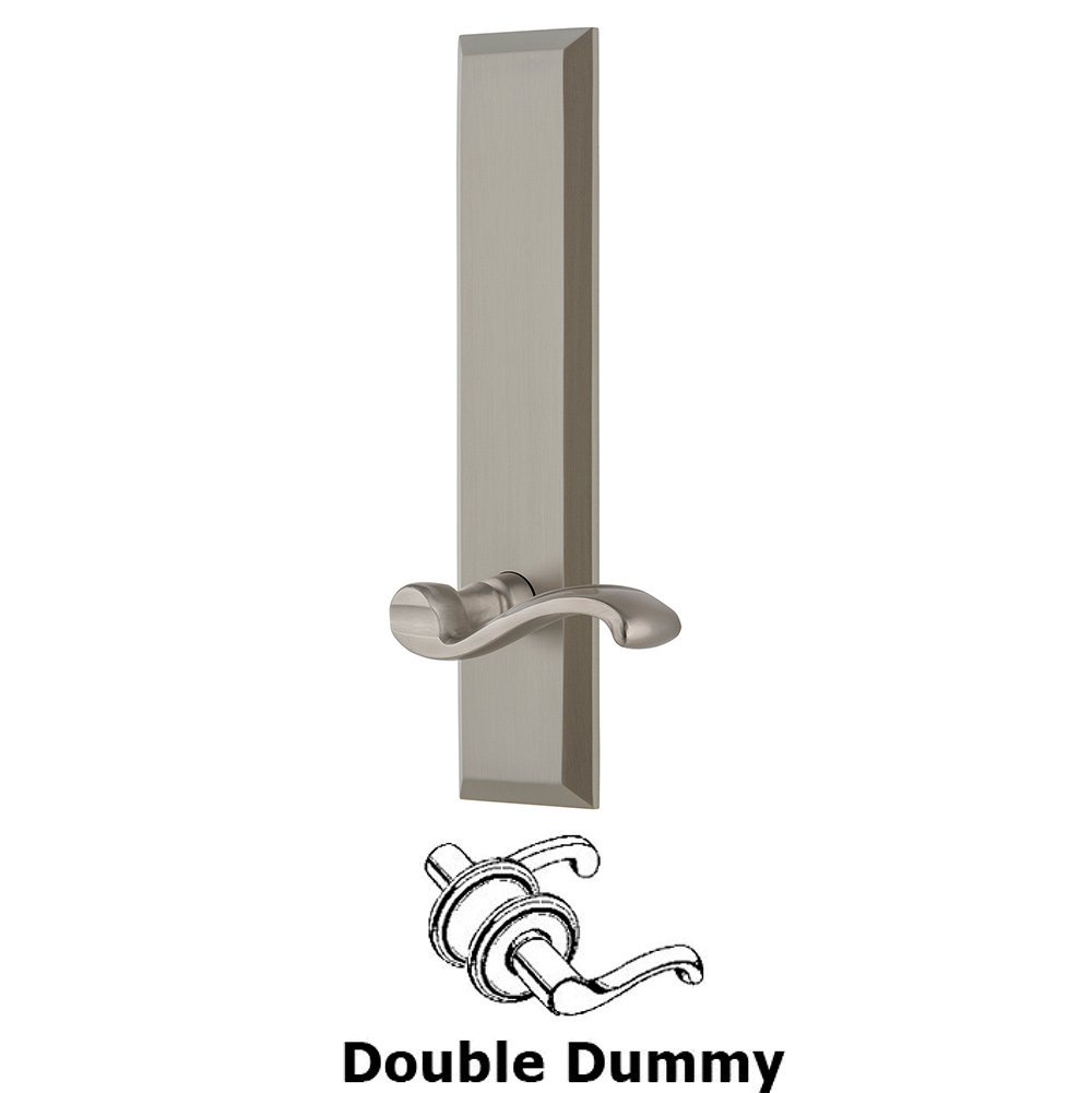 Double Dummy Fifth Avenue Tall with Portofino Right Handed Lever in Satin Nickel