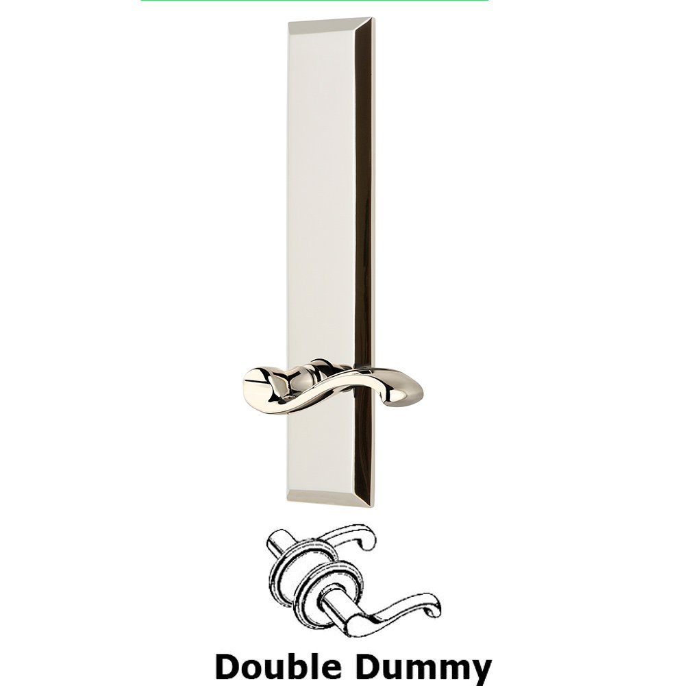 Double Dummy Fifth Avenue Tall with Portofino Left Handed Lever in Polished Nickel