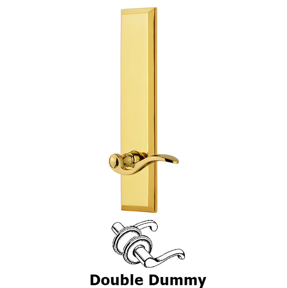 Double Dummy Fifth Avenue Tall with Bellagio Left Handed Lever in Polished Brass