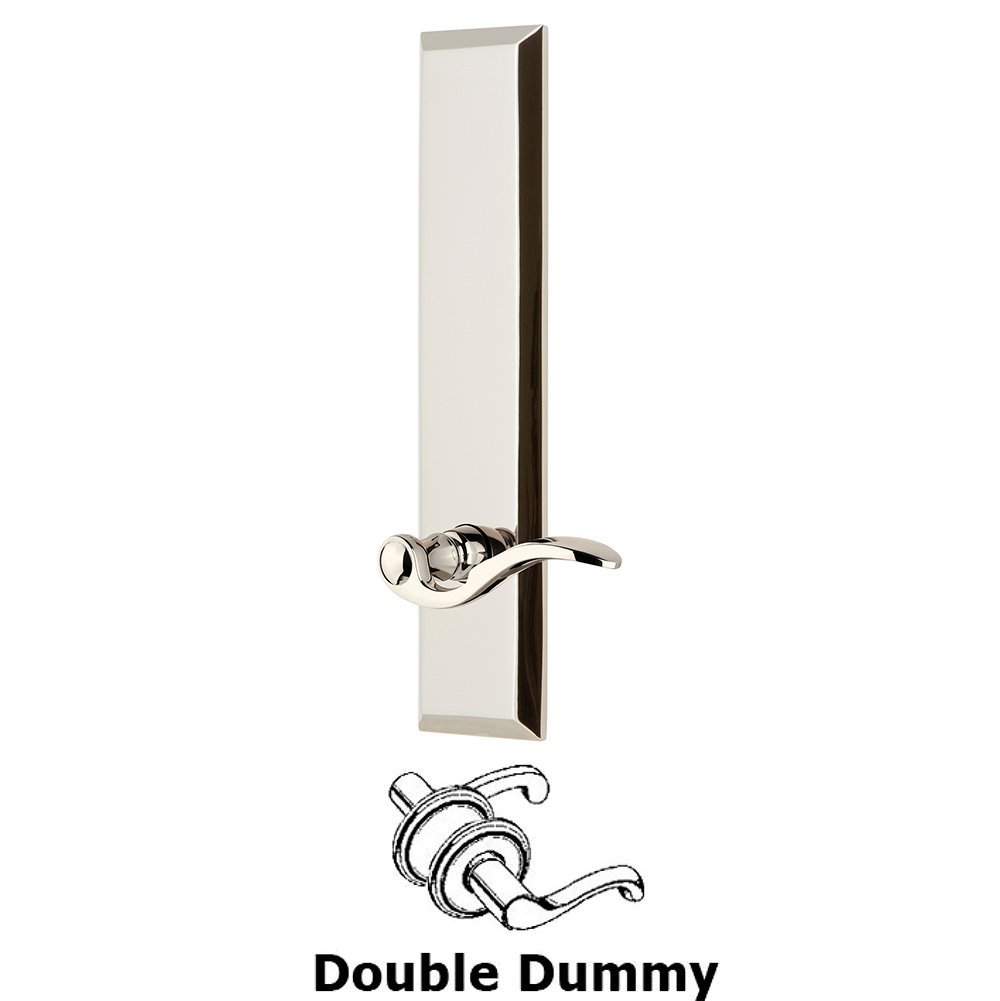 Double Dummy Fifth Avenue Tall with Bellagio Left Handed Lever in Polished Nickel