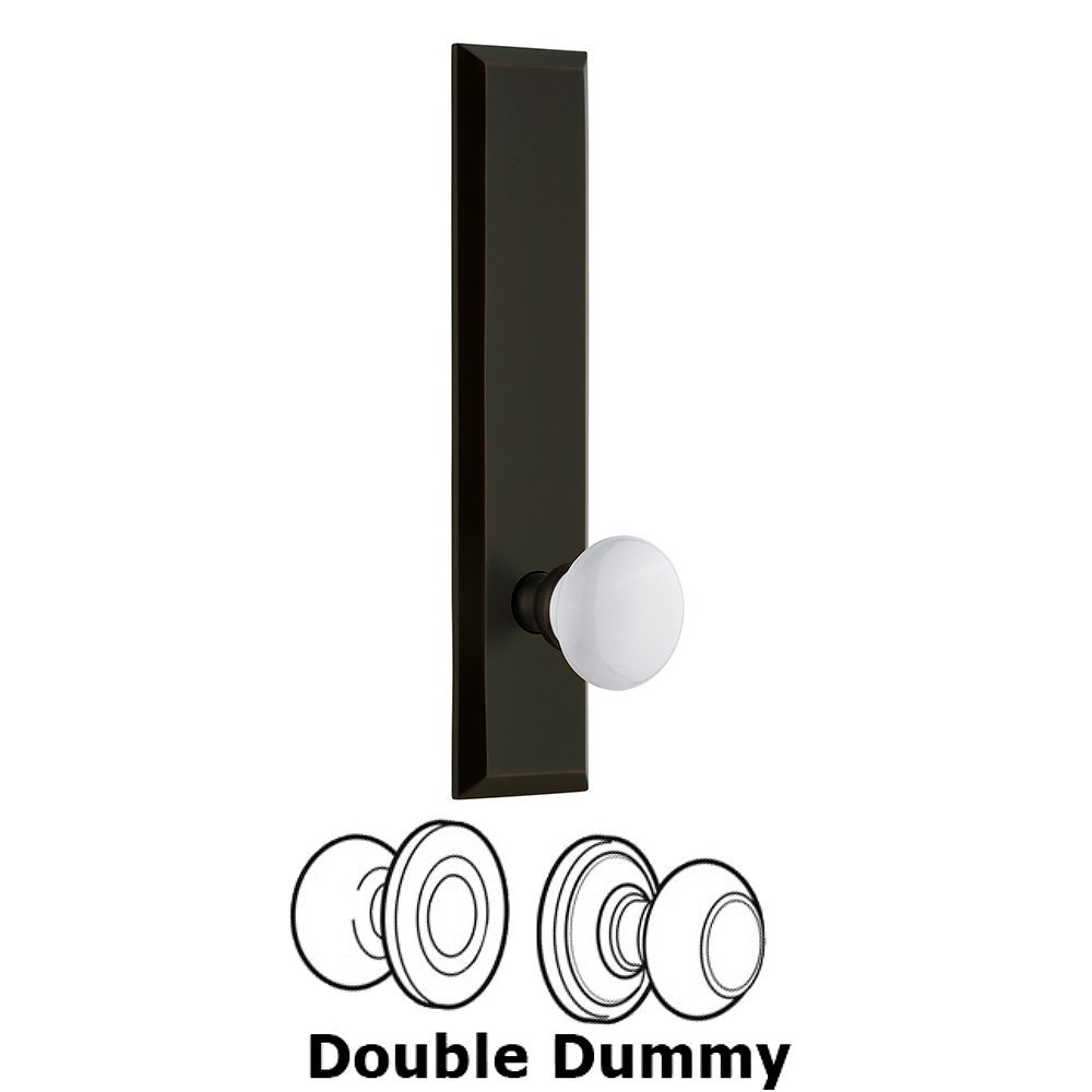 Double Dummy Fifth Avenue Tall with Hyde Park Knob in Timeless Bronze