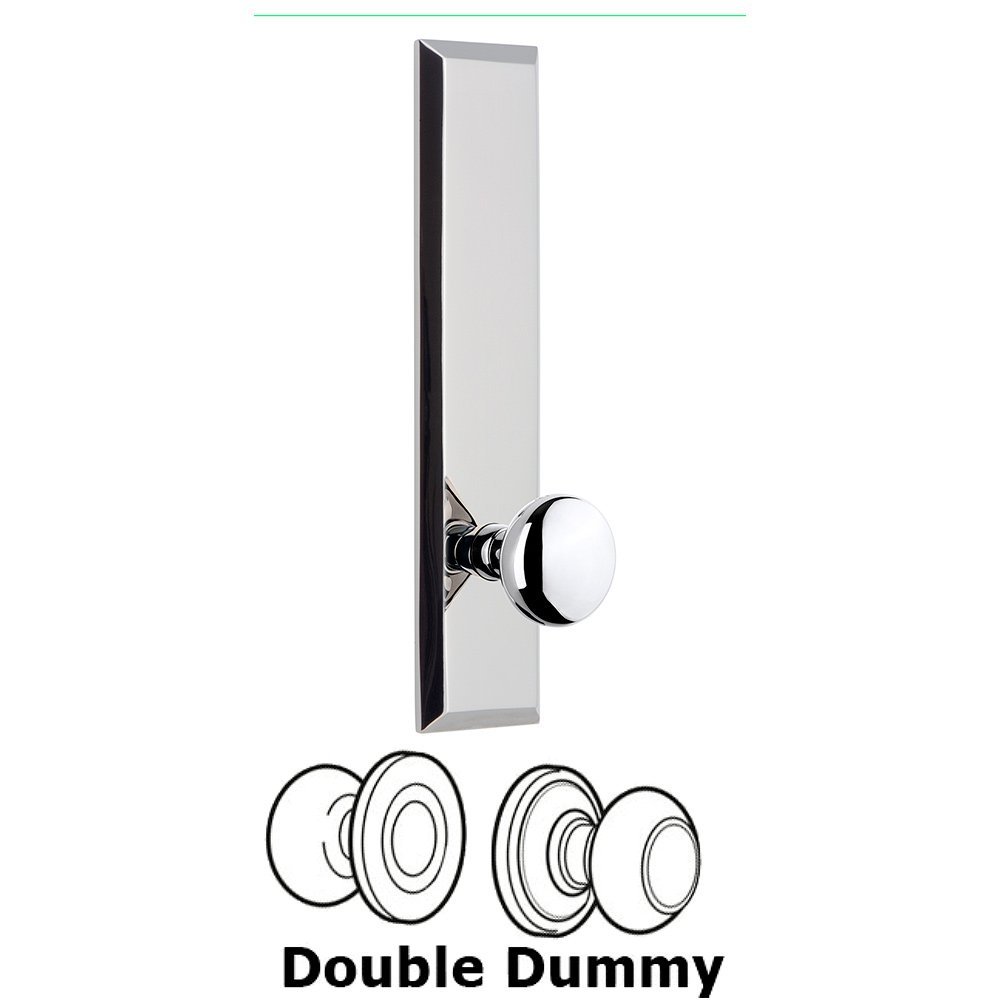 Double Dummy Fifth Avenue Tall with Fifth Avenue Knob in Bright Chrome