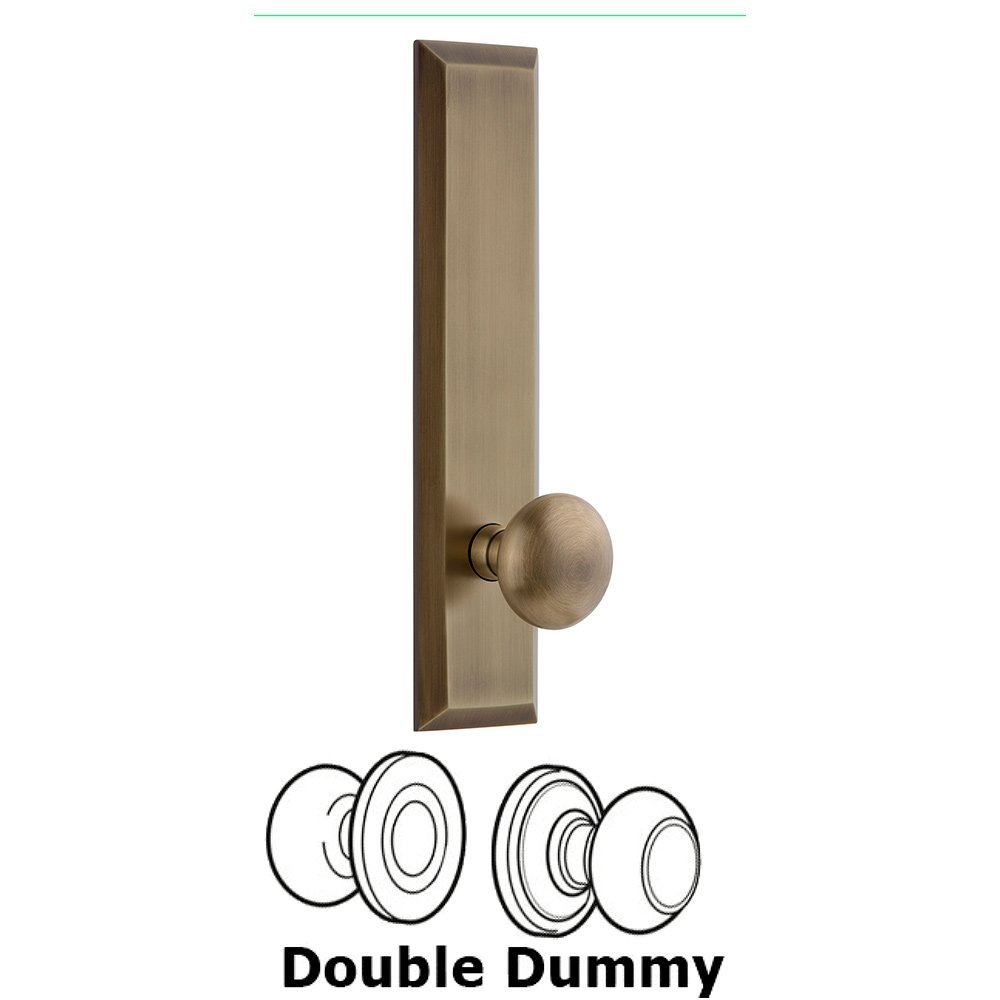 Double Dummy Fifth Avenue Tall with Fifth Avenue Knob in Vintage Brass