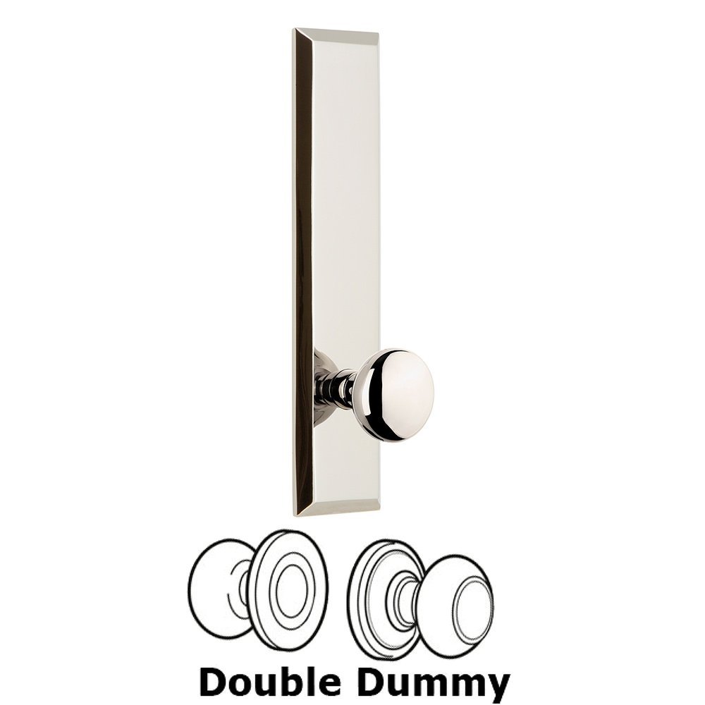 Double Dummy Fifth Avenue Tall with Fifth Avenue Knob in Polished Nickel