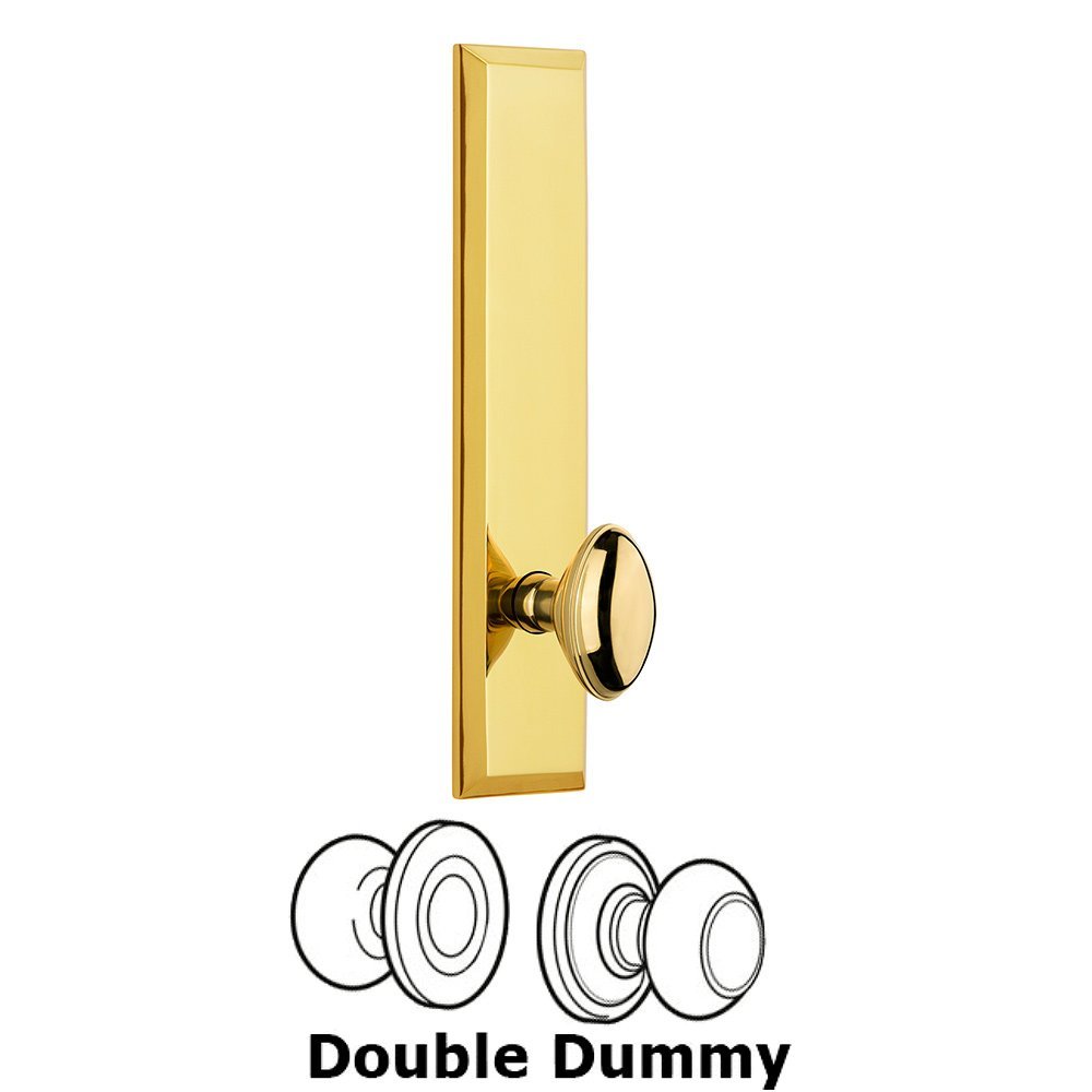 Double Dummy Fifth Avenue Tall with Eden Prairie Knob in Polished Brass