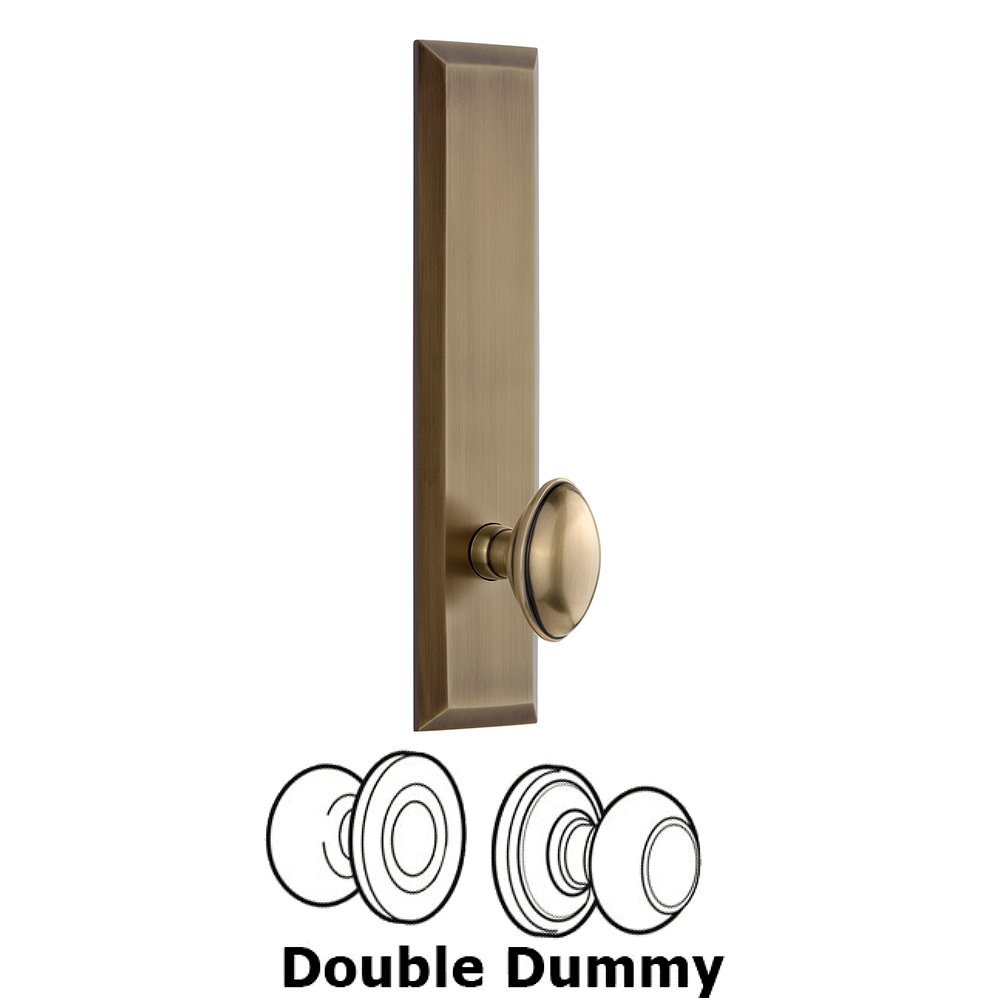 Double Dummy Fifth Avenue Tall with Eden Prairie Knob in Vintage Brass
