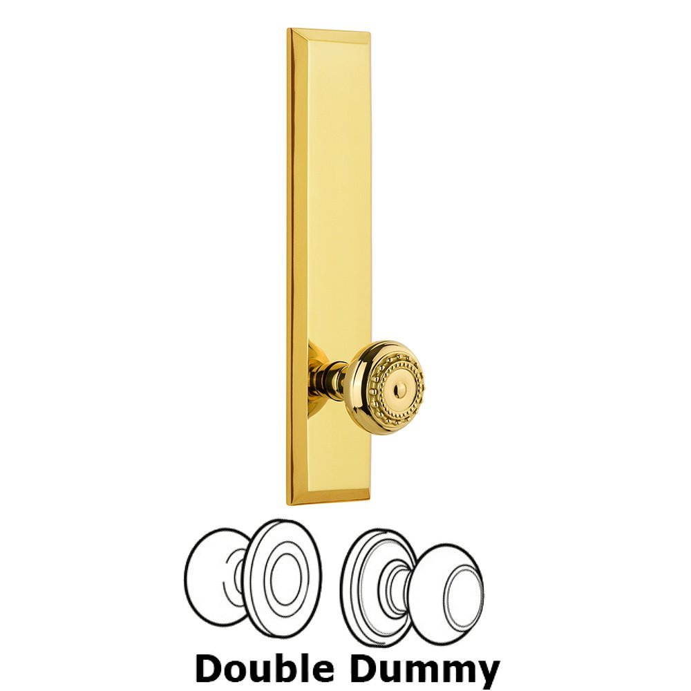 Double Dummy Fifth Avenue Tall with Parthenon Knob in Polished Brass