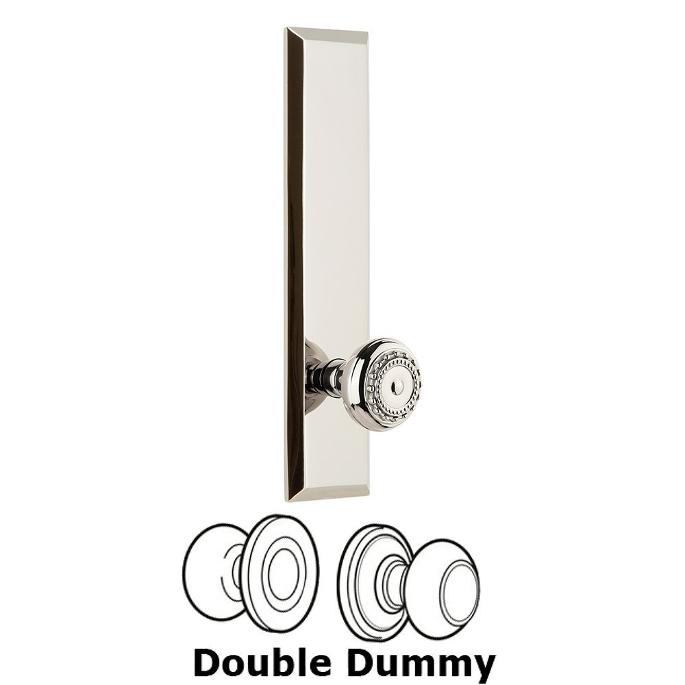 Double Dummy Fifth Avenue Tall with Parthenon Knob in Polished Nickel