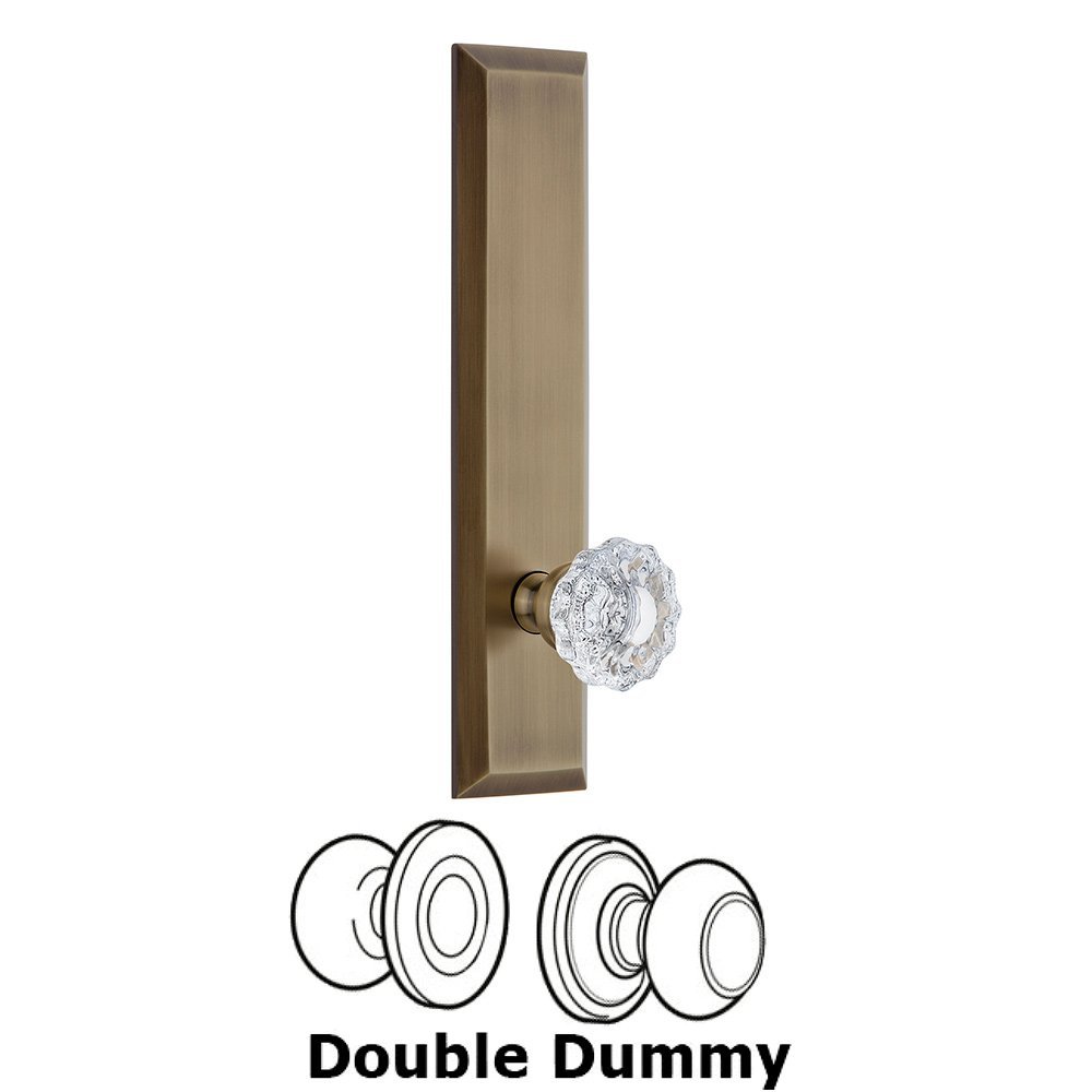 Double Dummy Fifth Avenue Tall with Versailles Knob in Vintage Brass