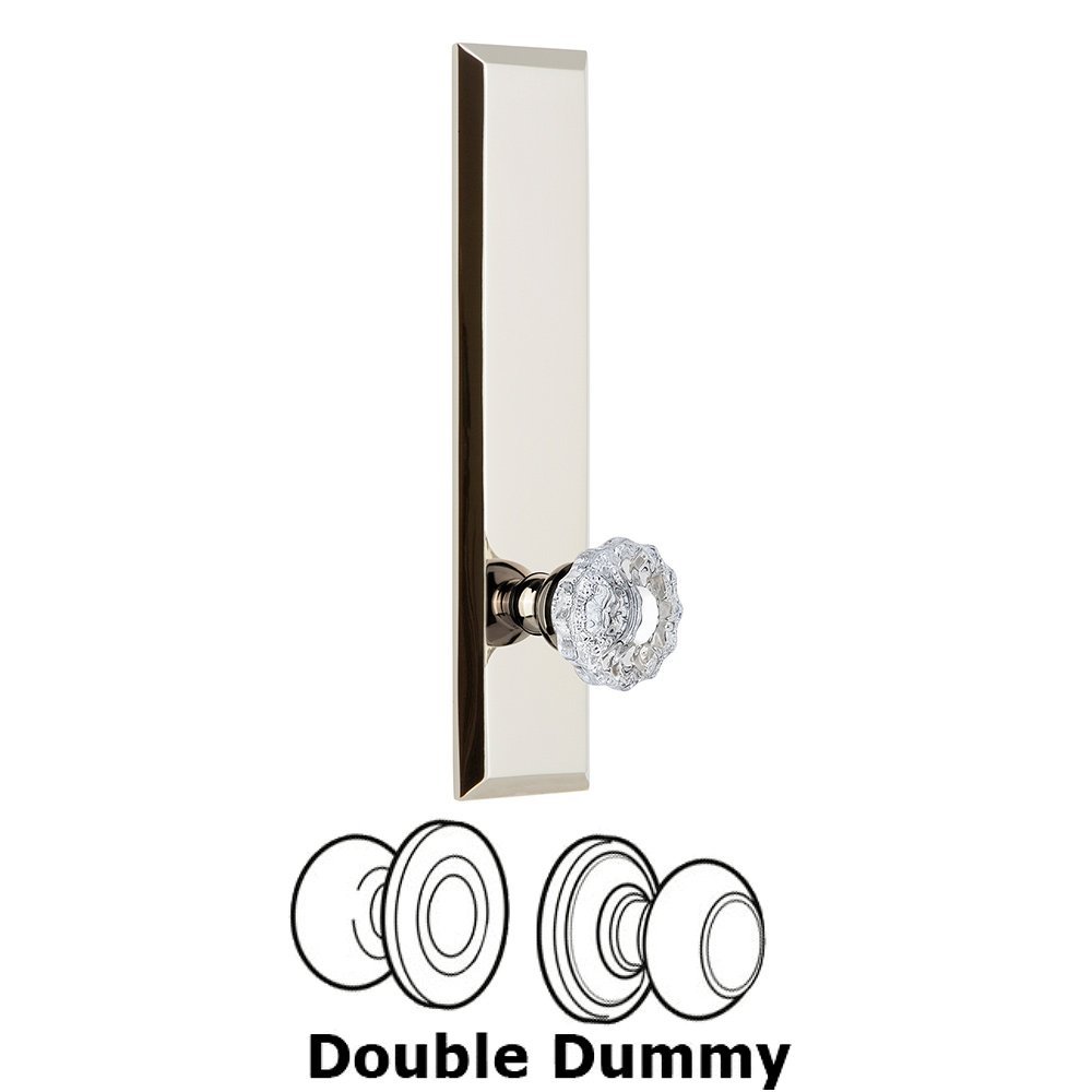 Double Dummy Fifth Avenue Tall with Versailles Knob in Polished Nickel