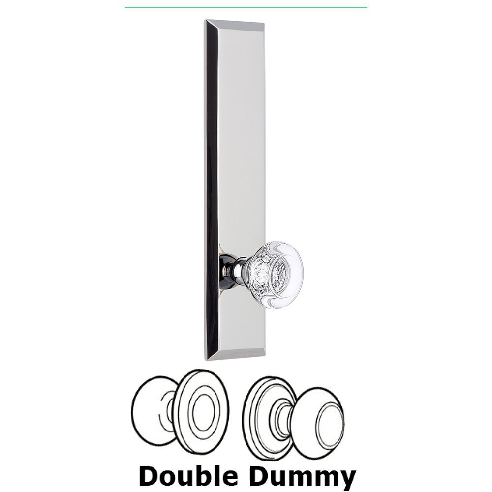 Double Dummy Fifth Avenue Tall with Bordeaux Knob in Bright Chrome