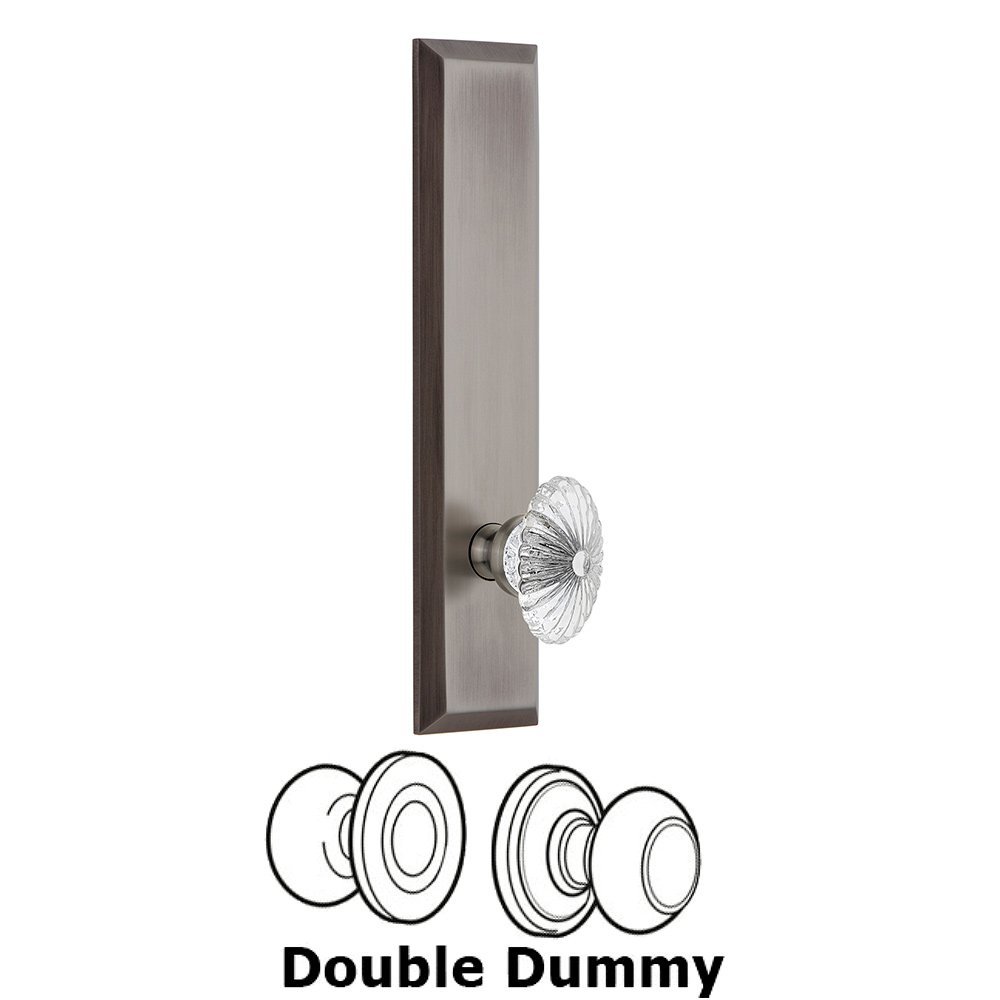 Double Dummy Fifth Avenue Tall with Burgundy Knob in Antique Pewter