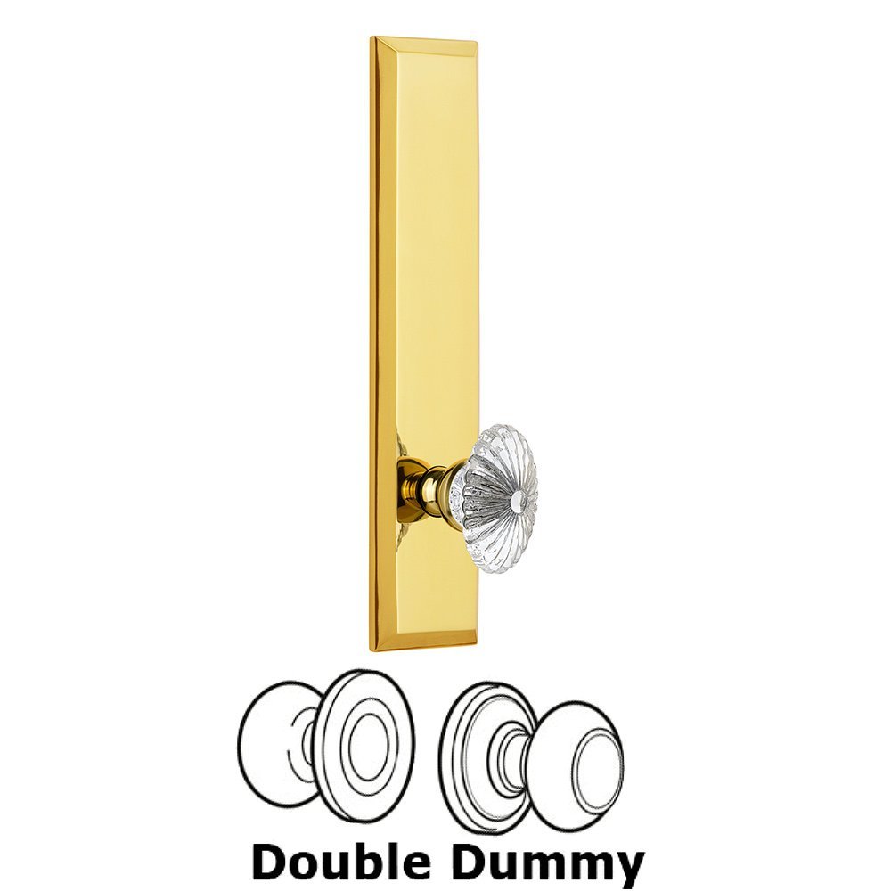 Double Dummy Fifth Avenue Tall with Burgundy Knob in Polished Brass