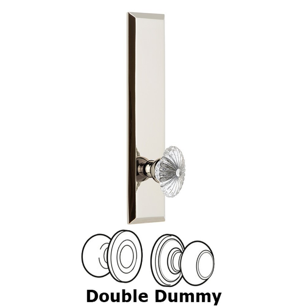 Double Dummy Fifth Avenue Tall with Burgundy Knob in Polished Nickel