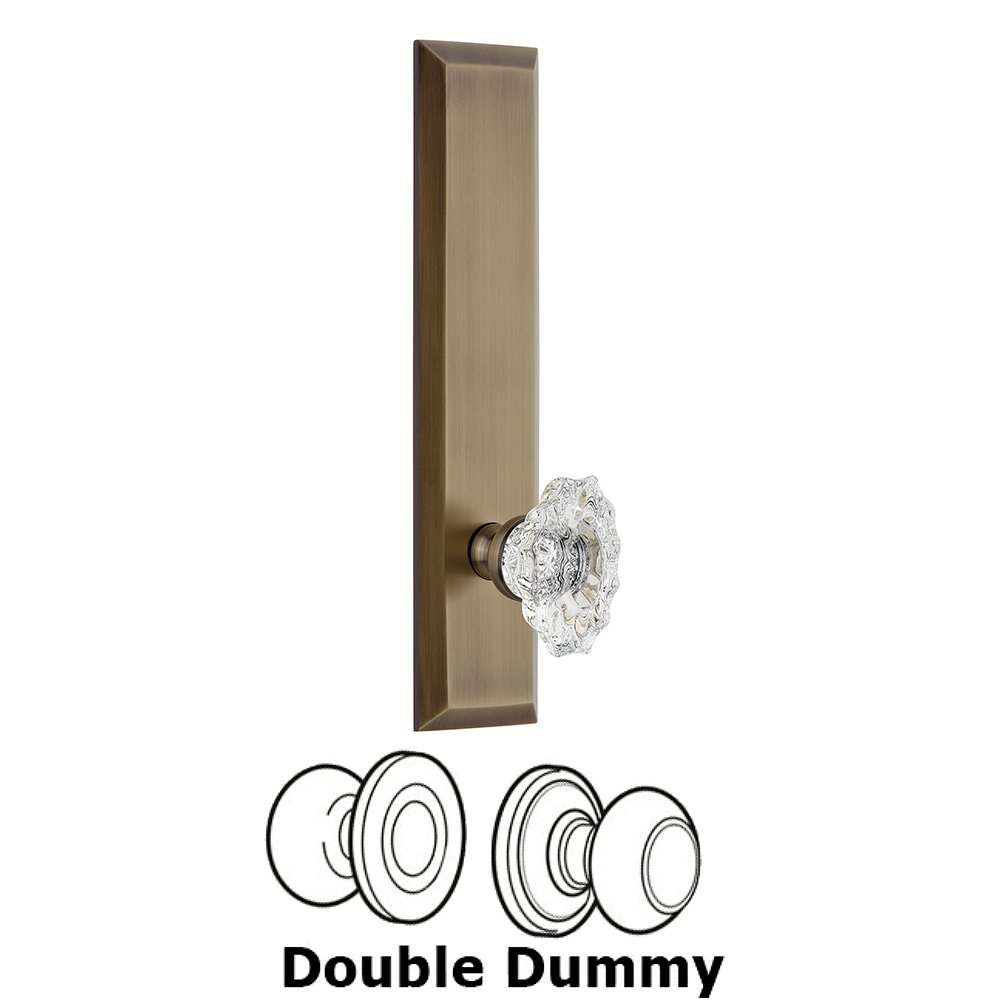 Double Dummy Fifth Avenue Tall with Biarritz Knob in Vintage Brass