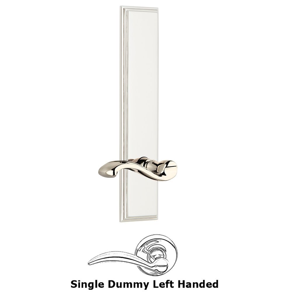 Dummy Carre Tall Plate with Portofino Left Handed Lever in Polished Nickel
