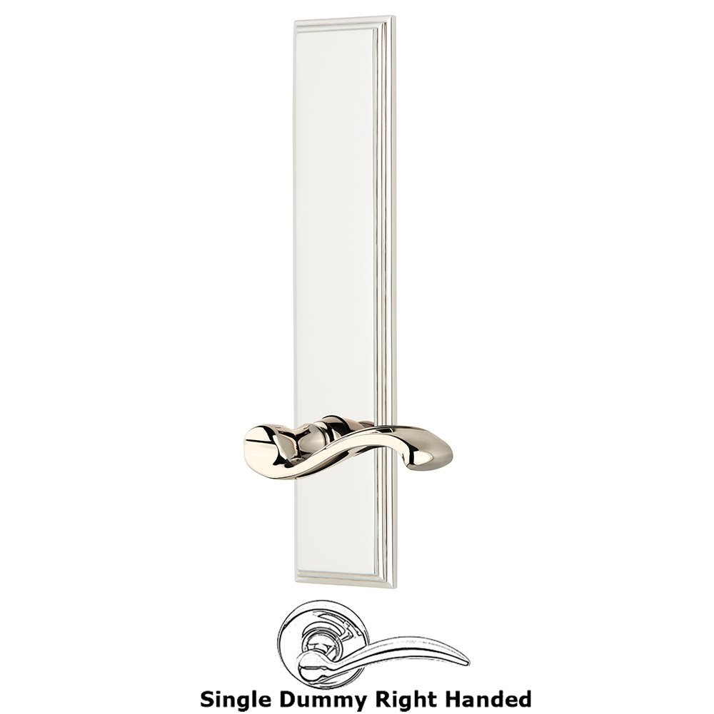 Dummy Carre Tall Plate with Portofino Right Handed Lever in Polished Nickel