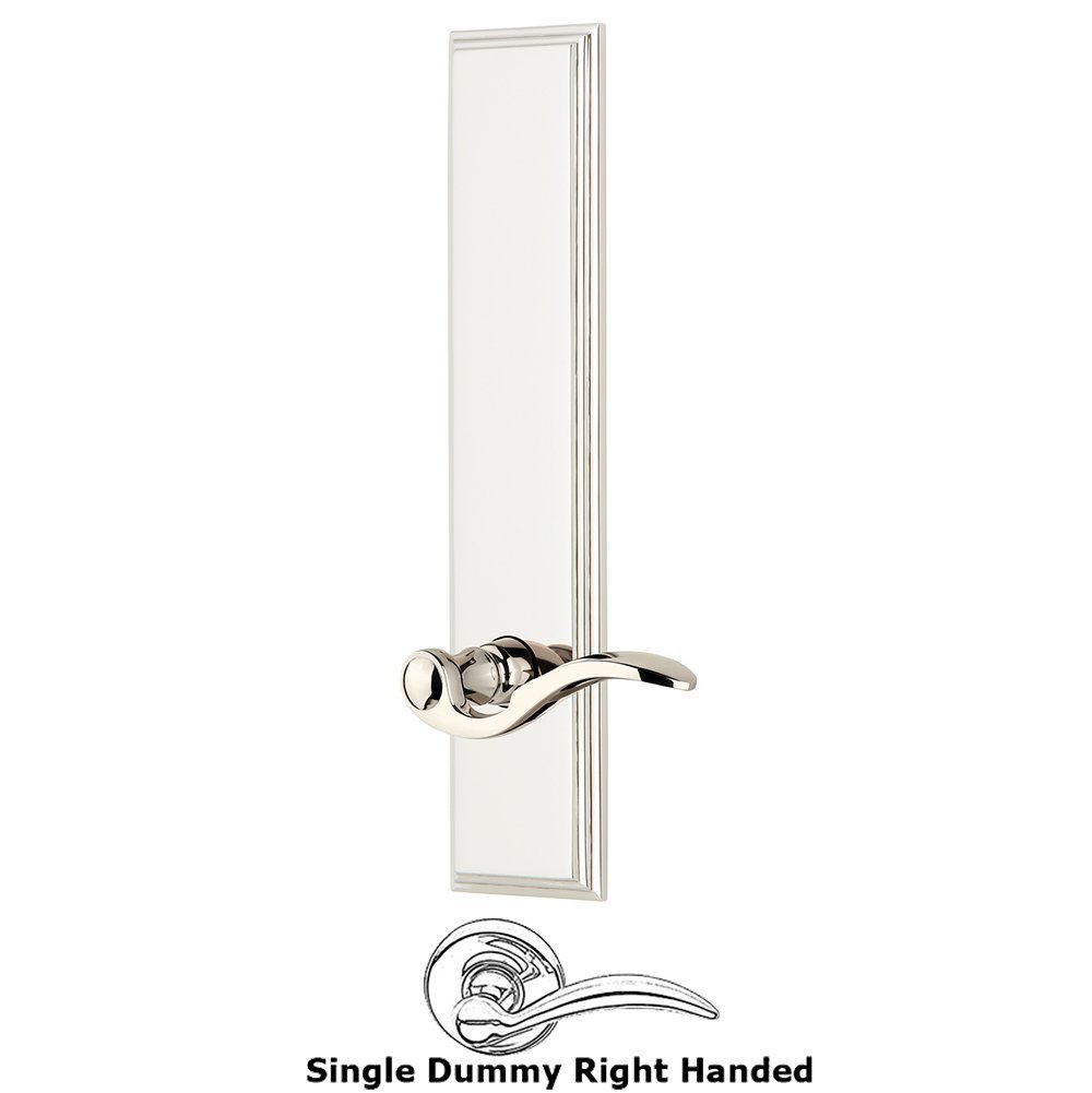 Dummy Carre Tall Plate with Bellagio Right Handed Lever in Polished Nickel