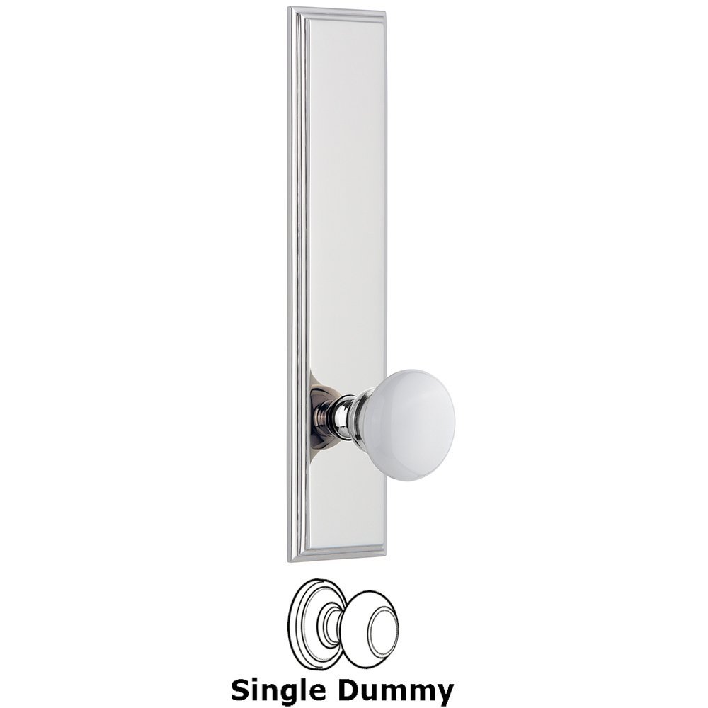 Dummy Carre Tall Plate with Hyde Park Knob in Bright Chrome