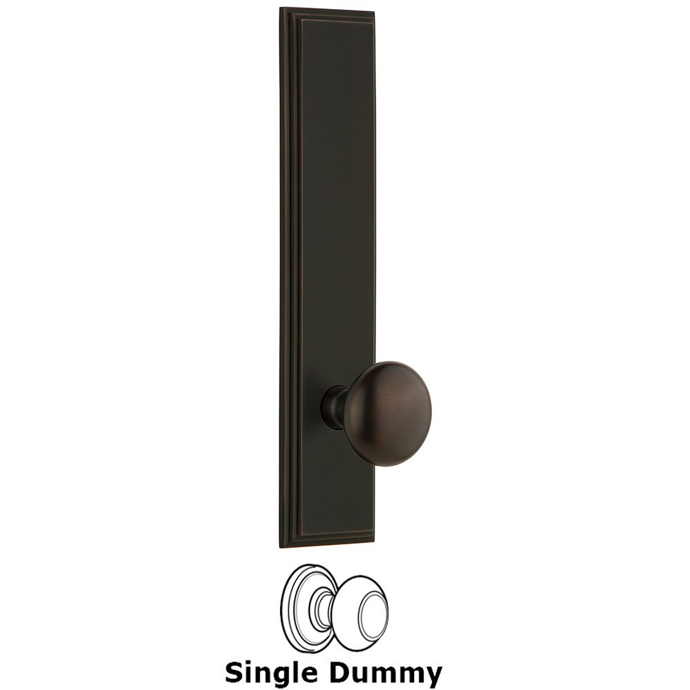 Dummy Carre Tall Plate with Fifth Avenue Knob in Timeless Bronze
