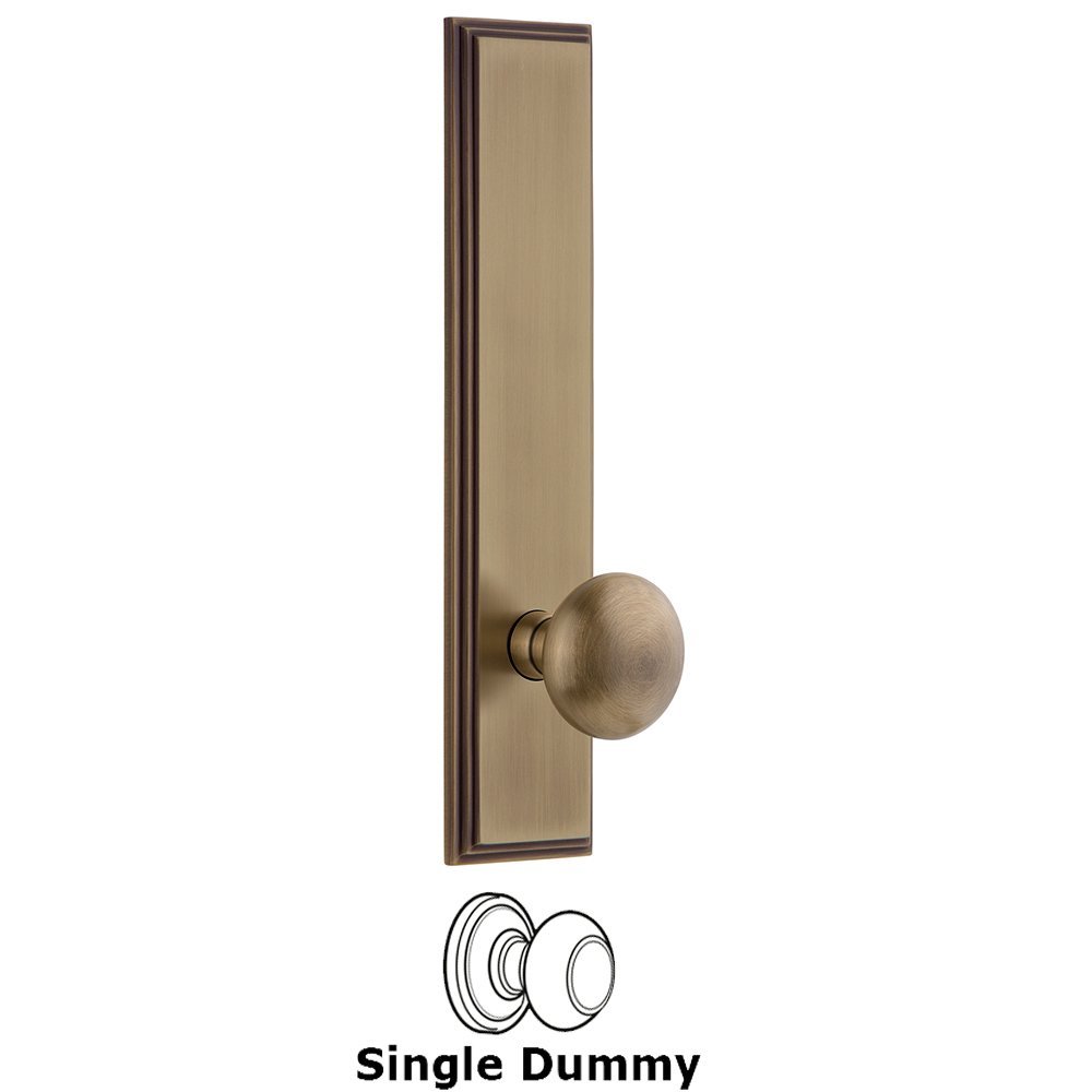 Dummy Carre Tall Plate with Fifth Avenue Knob in Vintage Brass