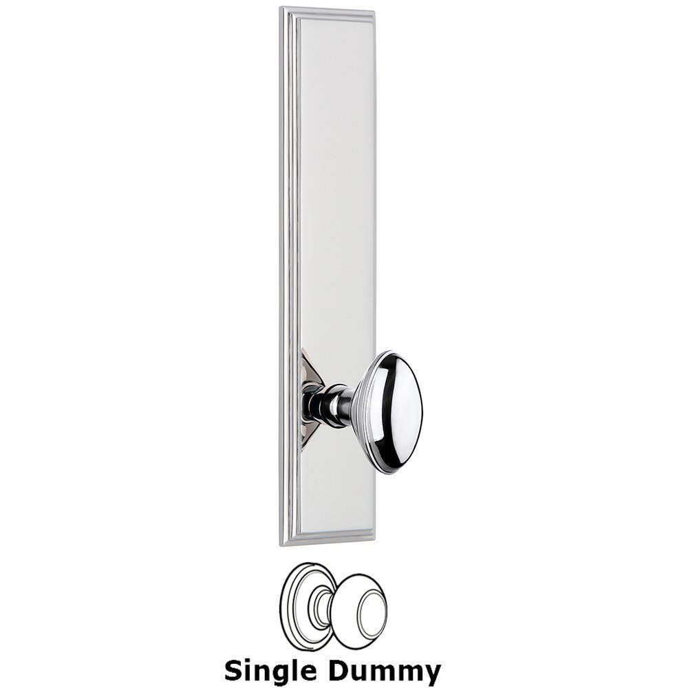 Dummy Carre Tall Plate with Eden Prairie Knob in Bright Chrome