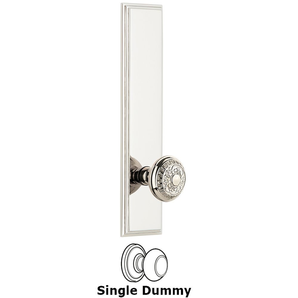 Dummy Carre Tall Plate with Windsor Knob in Polished Nickel