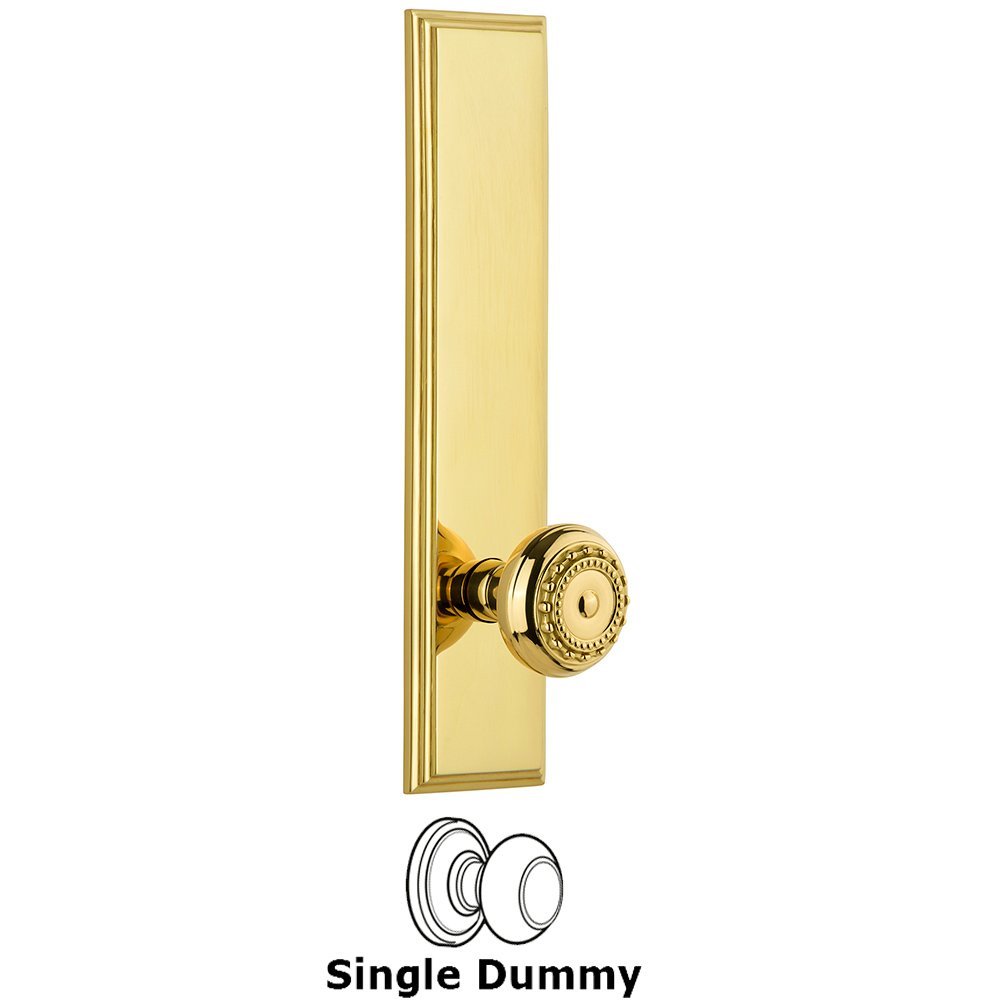 Dummy Carre Tall Plate with Parthenon Knob in Polished Brass