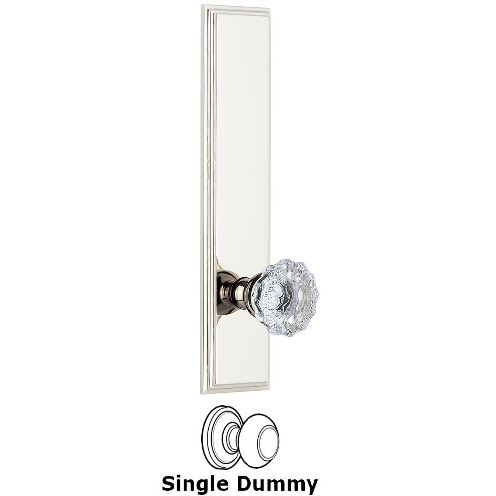 Dummy Carre Tall Plate with Fontainebleau Knob in Polished Nickel