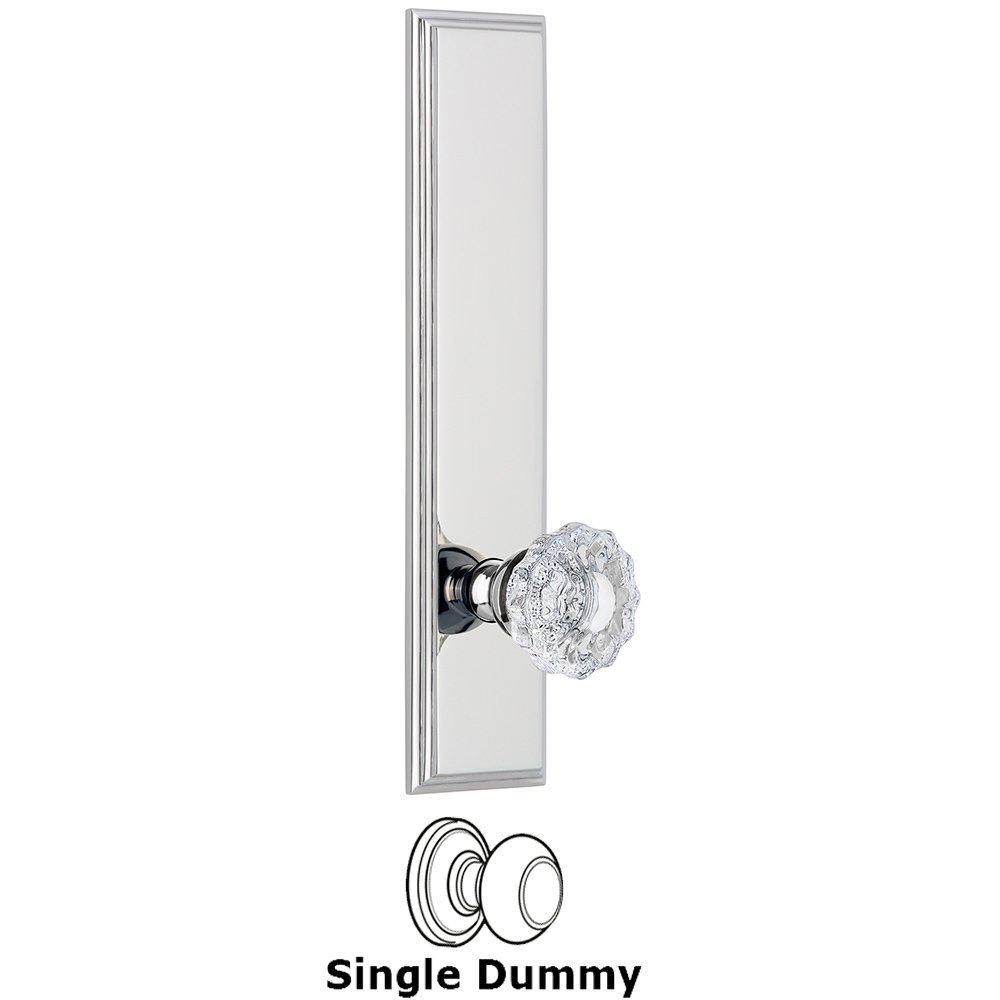 Dummy Carre Tall Plate with Versailles Knob in Bright Chrome