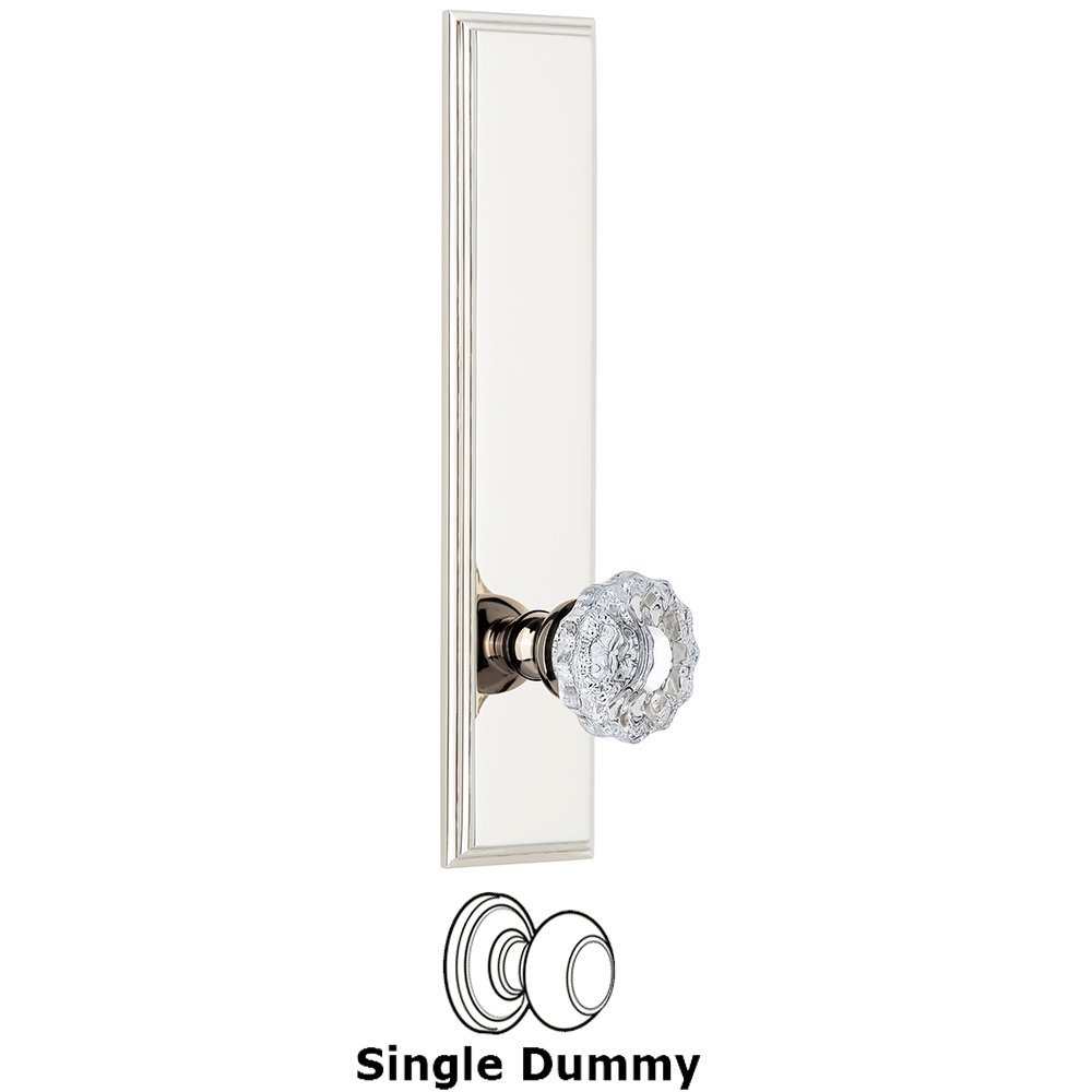 Dummy Carre Tall Plate with Versailles Knob in Polished Nickel