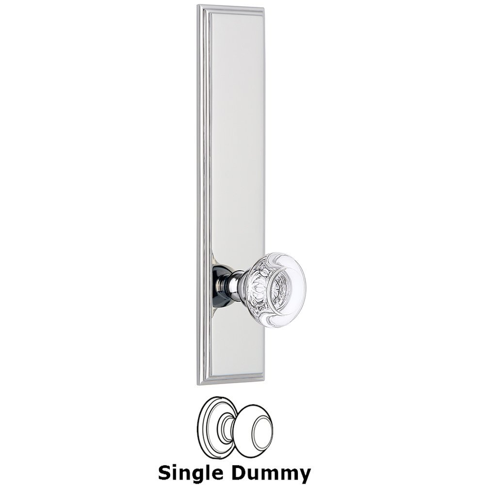 Dummy Carre Tall Plate with Bordeaux Knob in Bright Chrome