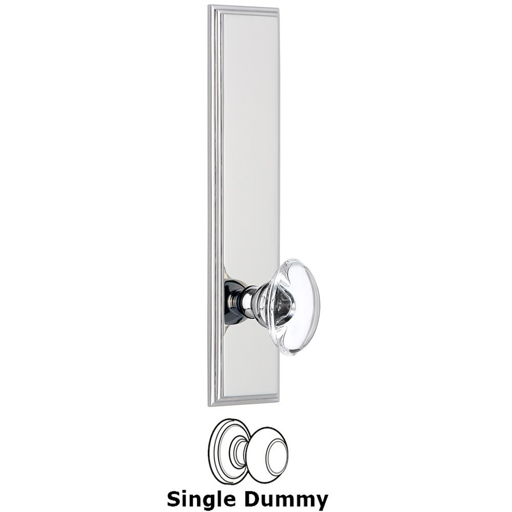 Dummy Carre Tall Plate with Provence Knob in Bright Chrome